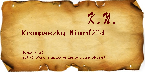 Krompaszky Nimród névjegykártya